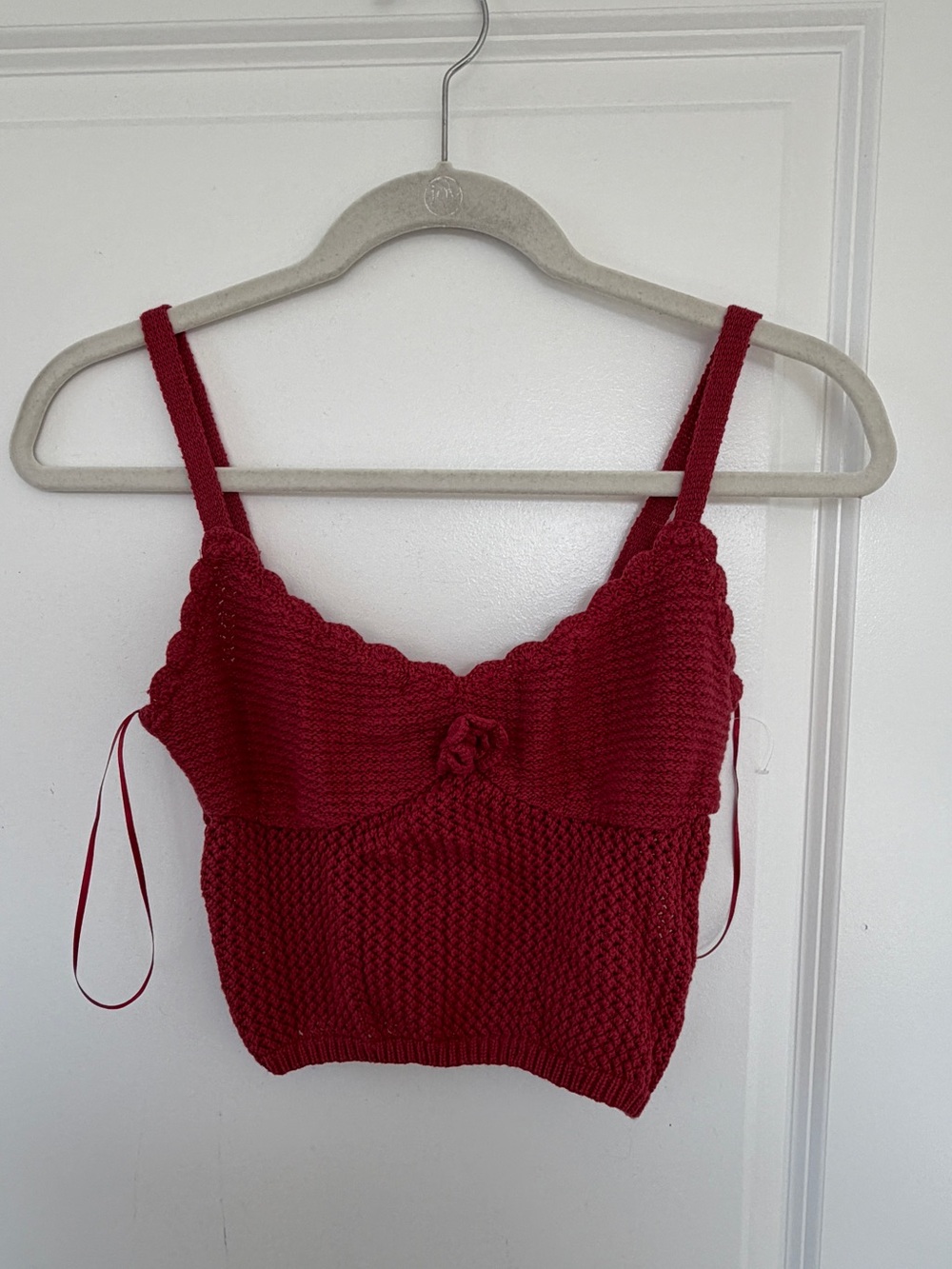 Beverly and Beck PacSun Red Crochet Crop Top Size M